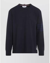 Thom Browne - Crew Neck T-Shirt Ribbed Cuffs - Lyst
