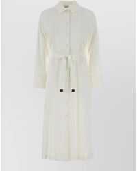 Max Mara - Stretch Linen Nordica Long Sleeve Midi Dress - Lyst