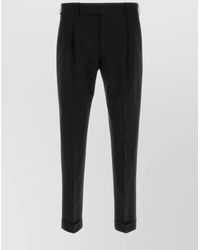 PT Torino - Wool Pant Stretch Cuffed Hem Pleats - Lyst