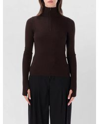 Frankie Shop - Sade Rob Knit High Neck Zip Top - Lyst