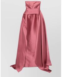 Solace London - Satin Maxi Dress Strapless Bandeau Neck Gown - Lyst
