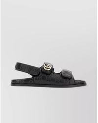 Gucci - Nappa Leather Open Toe Flat Sole Sandals - Lyst