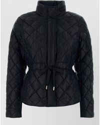 Michael Kors - Padded Jacket High Collar Long Sleeves Waist Tie - Lyst