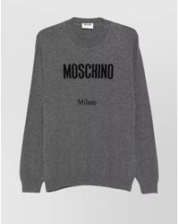 Moschino - Cashmere Logo Print Crewneck Jumper - Lyst