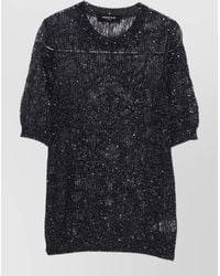 Fabiana Filippi - Crew Neck Sequin Knit Short Sleeve Top - Lyst