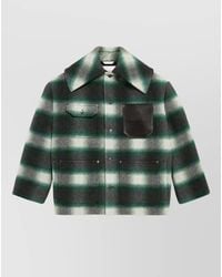 Balenciaga - Wool Checked Oversized Shirt Jacket - Lyst