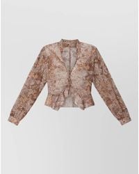 Isabel Marant - Celeny Blouse Long Sleeves Peplum Print - Lyst
