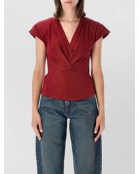 Isabel Marant - Nadine Wrap Front V Neck T-Shirt - Lyst