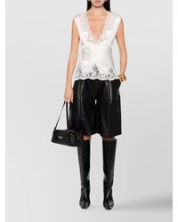 ERMANNO FIRENZE - Lace Trim Sleeveless Top With Deep V-Neck - Lyst