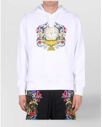 Versace Jeans Couture - Cotton Logo Print Hoodie - Lyst