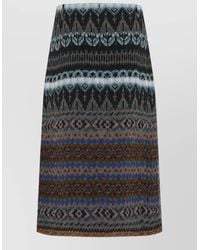 Dries Van Noten - Viscose Printed Midi Pleated Skirt - Lyst