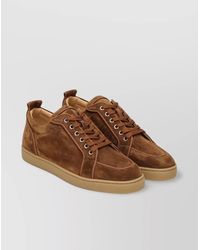 Christian Louboutin - Suede Pull Tab Round Toe Rubber Sole - Lyst