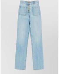 Valentino - High-Rise Straight-Leg Jeans - Lyst
