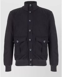 Herno - Cotton Padded Single Breasted Coat - Lyst