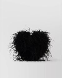 Alexander Wang - Heart Feathered Satin Insert Clutch - Lyst