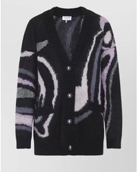 PUCCI - Mohair Oversized V-Neck Embroidered Cardigan - Lyst