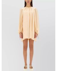 Chloé - Silk Shirred Mini Dress - Lyst
