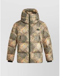Etro - Puffer Jacket With Hooded Paisley Print - Lyst