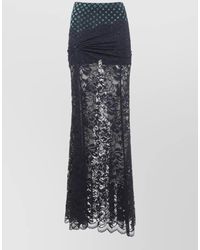 Rabanne - Draped Lace Midi Skirt - Lyst