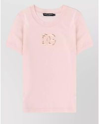 Dolce & Gabbana - Logo Crew Neck Short Sleeve Top - Lyst
