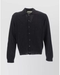 Our Legacy - Fine-Knit Ribbed Long-Sleeve Polo Cardigan - Lyst