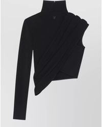 Courreges - Asymmetrical Jersey Crop Top Twisted Front - Lyst