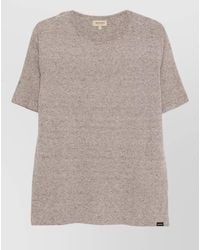 Woolrich - Linen Cotton Crew Neck Textured T Shirt - Lyst