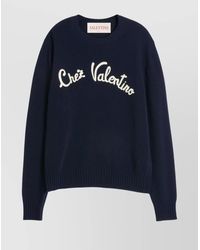 Valentino Garavani - Fine-Knit Wool Crew-Neck Sweater - Lyst
