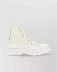 McQueen - Leather High-Top Sneakers - Lyst