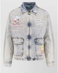 Barrow - Denim Jacket Front Graphic Print Buttons - Lyst