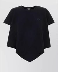 Loewe - Cotton Blend T Shirt Short Sleeves Asymmetric Hem - Lyst