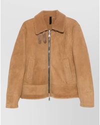 Tagliatore - Luxe Shearling Jacket With Adjustable Belt - Lyst