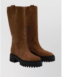 Hogan - Chunky Sole Round Toe Ankle Boots - Lyst