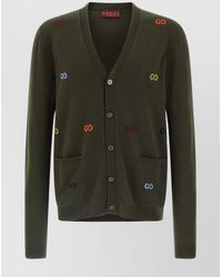 Gucci - Cashmere Gg Intarsia Cardigan - Lyst