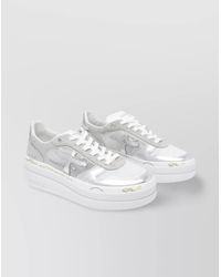 Premiata - Low Top Leather Sneakers With Metallic Accents - Lyst