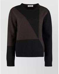 Jil Sander - Geometric Pattern Crew-Neck Wool Sweater - Lyst