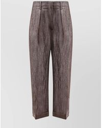 Brunello Cucinelli - Textured Trousers Featuring Lurex Detail - Lyst