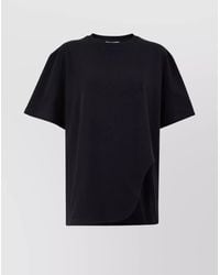 The Attico - Crew Neck Asymmetric Hem Short Sleeves Top - Lyst