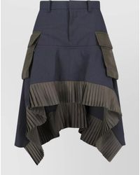 Sacai - Midi Asymmetric Skirt - Lyst