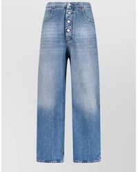 MM6 by Maison Margiela - Denim High-Rise Straight-Leg Jeans - Lyst