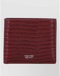 Tom Ford - Compact Bifold Leather Wallet Lizard Texture - Lyst