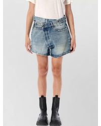 R13 - Crossover Denim Shorts Belt Loops Pockets - Lyst