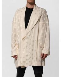 Dolce & Gabbana - Logo-Print Double-Breasted Coat - Lyst