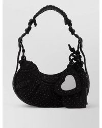 Balenciaga - Le Cagole Xs Denim Embellished Shoulder Bag - Lyst