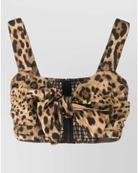 Dolce & Gabbana - Leopard Print Bustier Top - Lyst