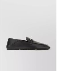 Ferragamo - Leather Loafers With Metal Buckle Detail - Lyst