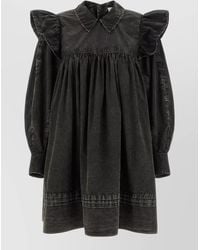Ganni - Washed Mini Shirt Dress - Lyst