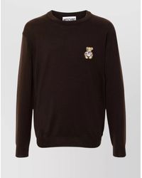 Moschino - Ribbed Knit Crewneck Sweater - Lyst