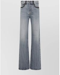 Miu Miu - Cotton Denim Jeans Leather Accents - Lyst