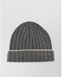 Brunello Cucinelli - Beanie Featuring Contrasting Lines - Lyst